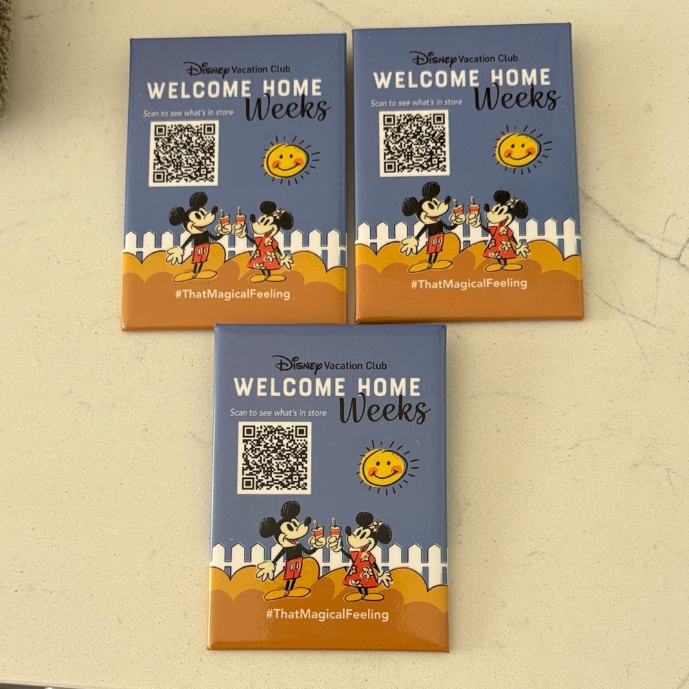 Disney Vacation Club Welcome Home Weeks pins - Blue and Orange set of THREE
